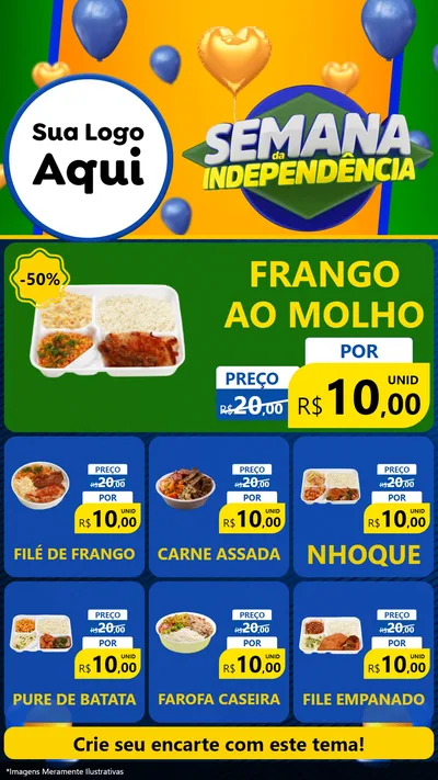 Modelo de Rede Social para Stories com o tema Semana da Independência para Restaurante