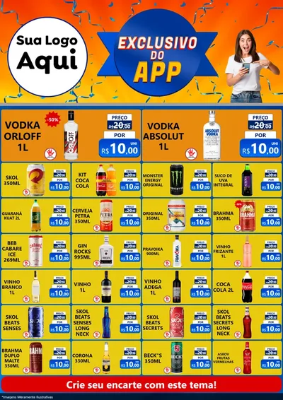 Modelo de Encarte para Encarte A4 Vertical com o tema Exclusivo do Aplicativo para Distribuidora de bebidas