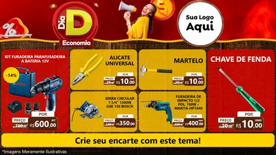 Modelo de TV para TV Horizontal com o tema Dia D Economia para Maquinas e Ferramentas