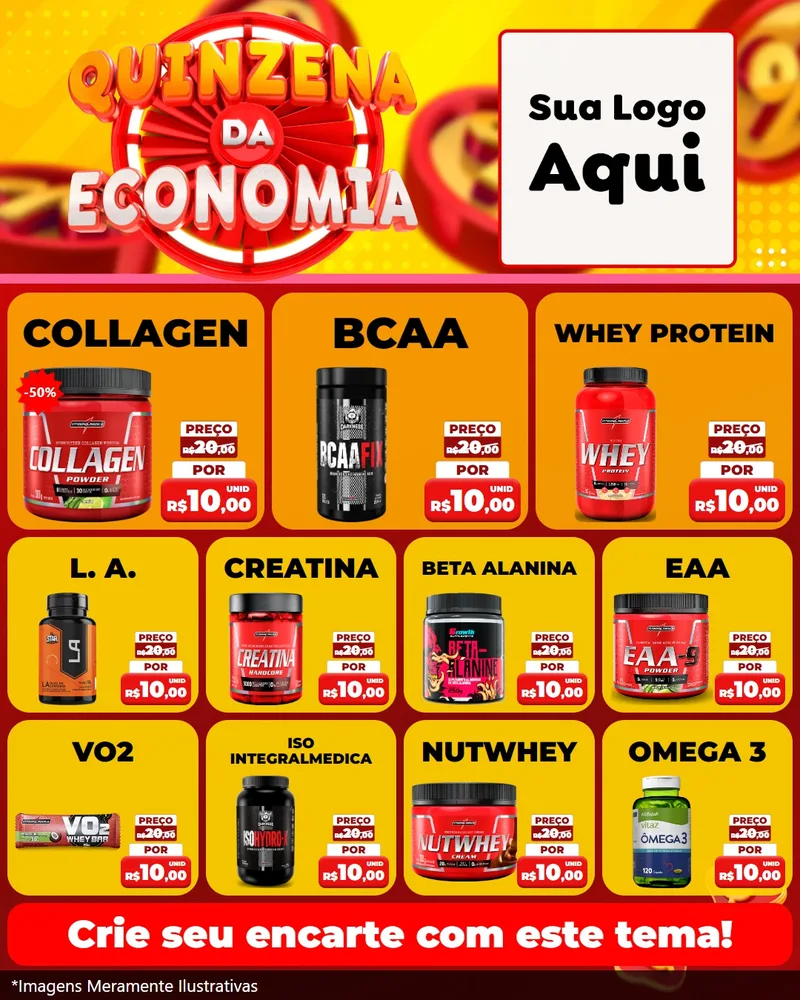Modelo de Rede Social para Feed Instagram com o tema Quinzena Da Economia para Suplementos alimentares