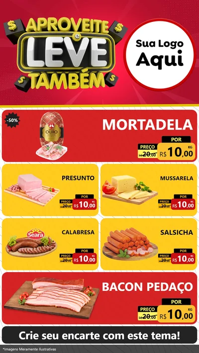 Modelo de TV para TV Vertical com o tema Aproveite e Leve Também para Frios e Laticínios