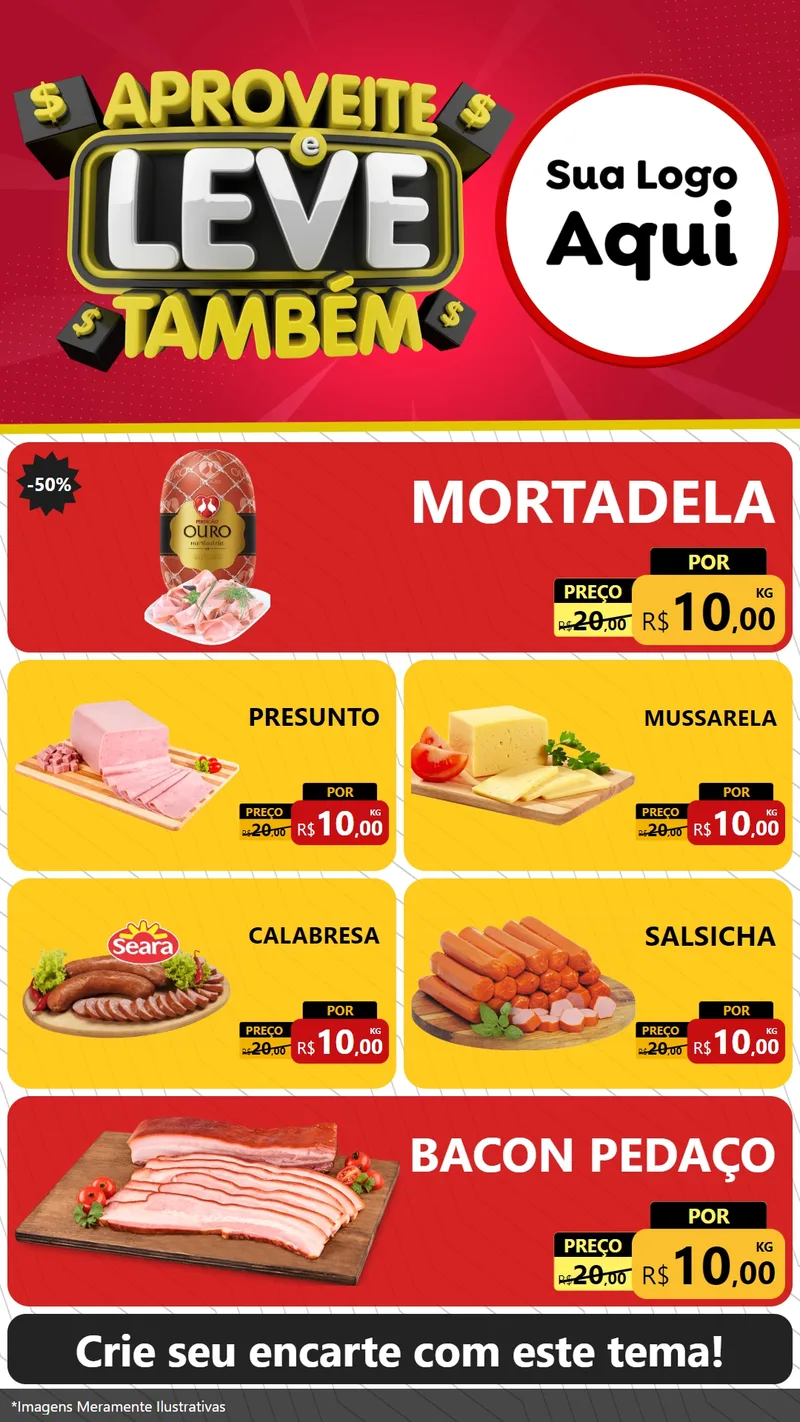 Modelo de TV para TV Vertical com o tema Aproveite e Leve Também para Frios e Laticínios