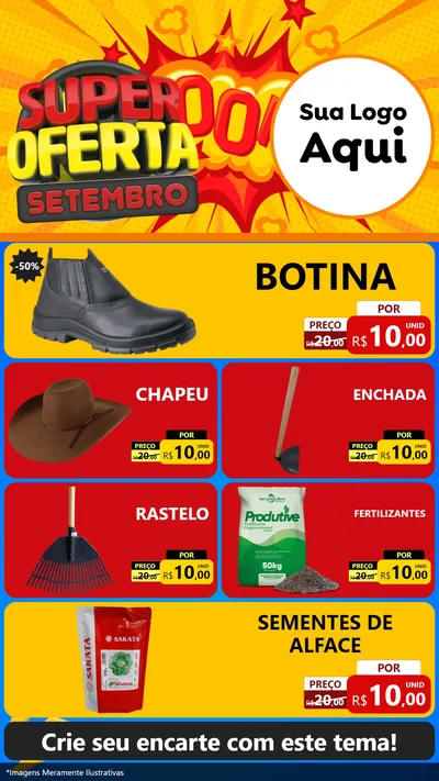 Modelo de TV para TV Vertical com o tema Super Oferta Setembro para Agropecuária