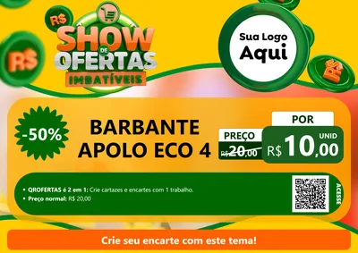 Modelo de Cartaz para Cartaz A4 Horizontal com o tema Show de Ofertas Imbatíveis para Armarinho e Aviamentos