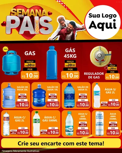 Modelo de Rede Social para Feed Instagram com o tema Semana Dos Pais para Água e gás