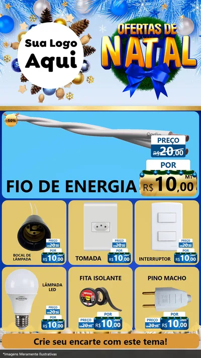 Modelo de Rede Social para Stories com o tema Ofertas de Natal para Materiais Elétricos