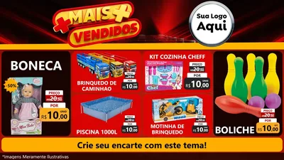 Modelo de TV para TV Horizontal com o tema Mais Vendidos para Brinquedos