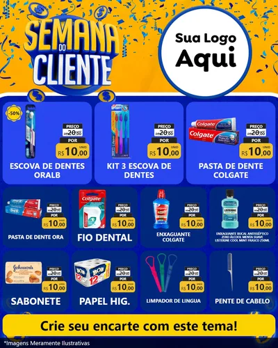 Modelo de Rede Social para Feed Instagram com o tema Semana do Cliente para Higiene Pessoal