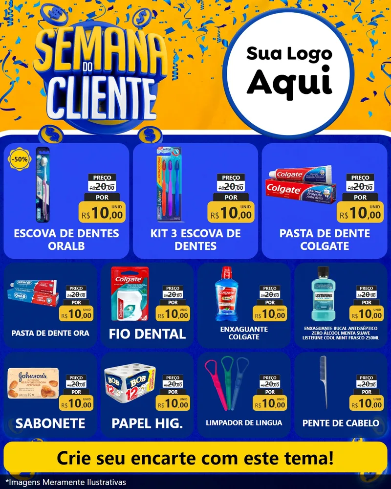 Modelo de Rede Social para Feed Instagram com o tema Semana do Cliente para Higiene Pessoal