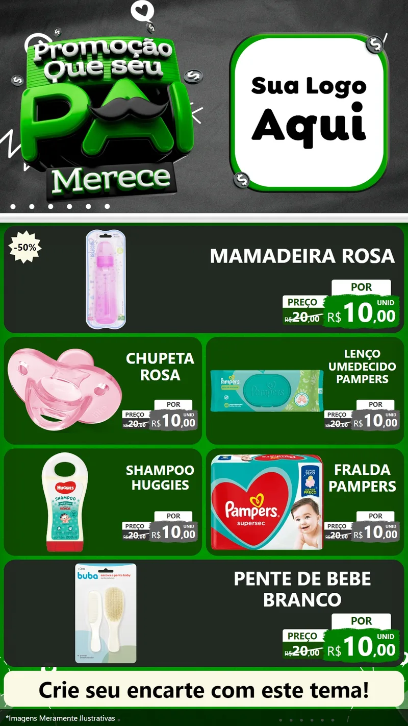 Modelo de TV para TV Vertical com o tema Promoção Que seu Pai Merece para Bebês