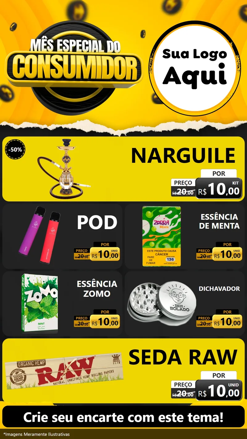 Modelo de TV para TV Vertical com o tema Mês Especial do Consumidor para Tabacaria