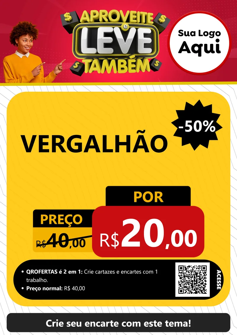 Modelo de Cartaz para Cartaz A4 Vertical com o tema Aproveite e Leve Também para Ferragens