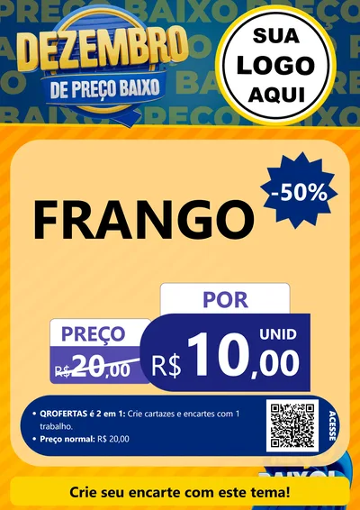 Modelo de Cartaz para Cartaz A4 Vertical com o tema Dezembro de Preço Baixo para Assados