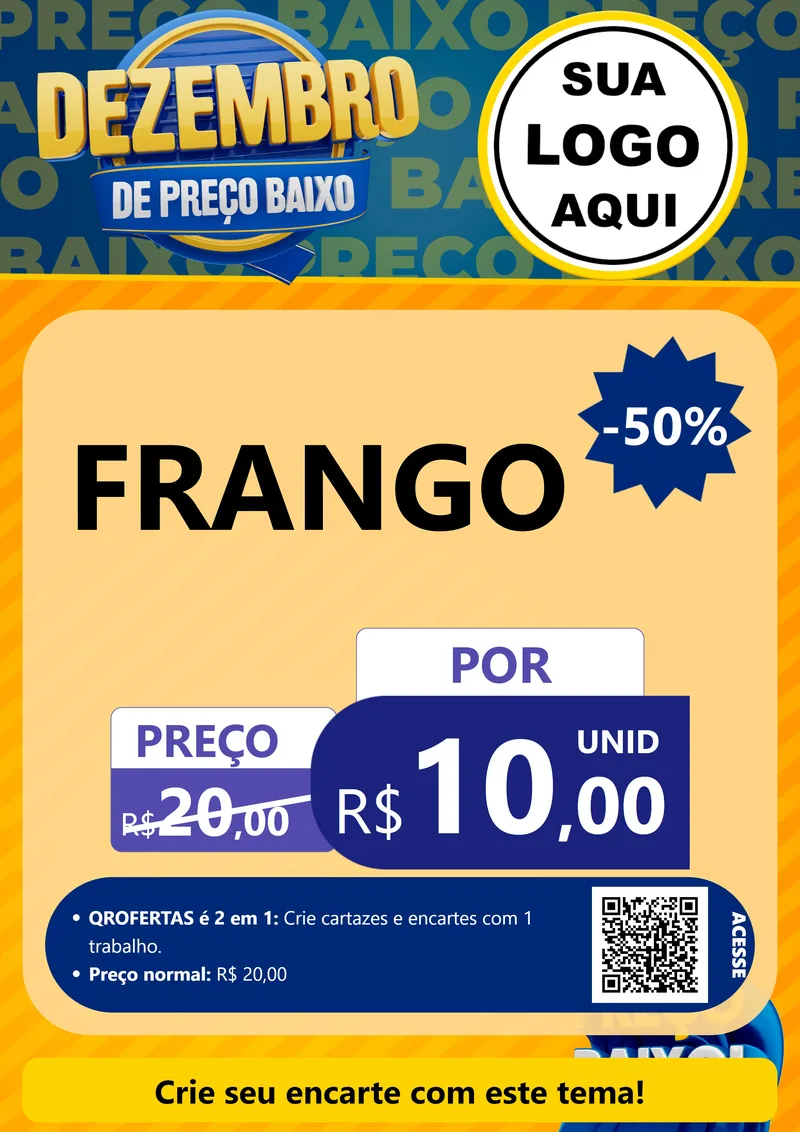 Modelo de Cartaz para Cartaz A4 Vertical com o tema Dezembro de Preço Baixo para Assados