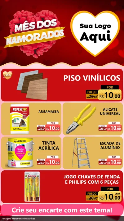 Modelo de TV para TV Vertical com o tema Mês dos Namorados para Material para Construção