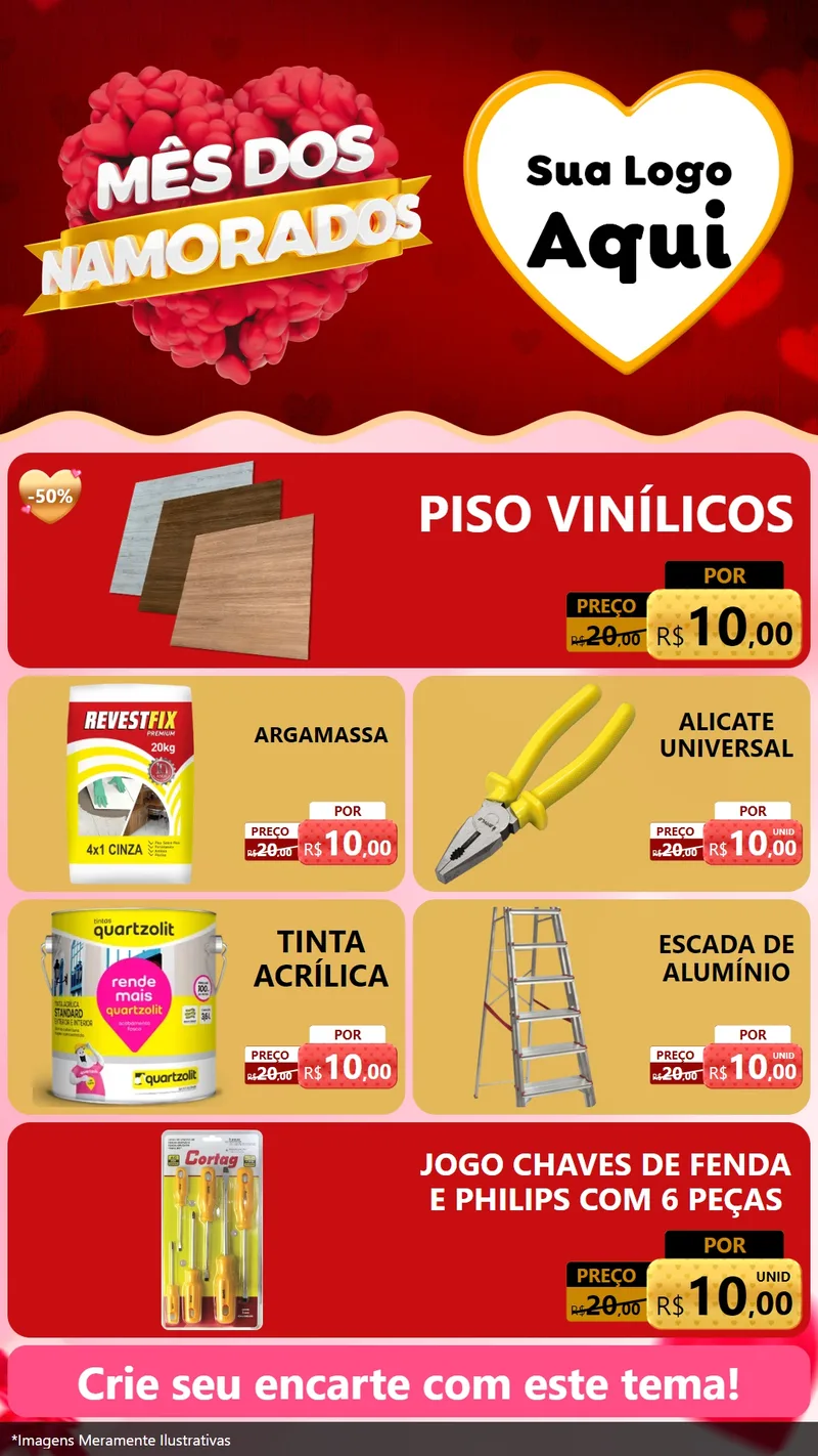 Modelo de TV para TV Vertical com o tema Mês dos Namorados para Material para Construção