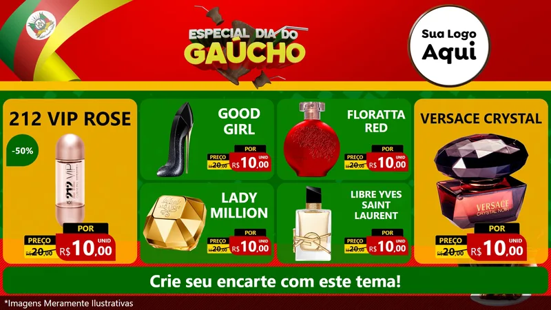 Modelo de TV para TV Horizontal com o tema Especial Dia do Gaúcho para Perfumes