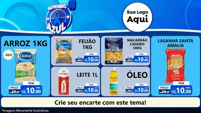 Modelo de TV para TV Horizontal com o tema Novembro Azul para Supermercado