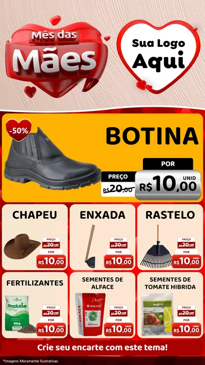 Modelo de Rede Social para Stories com o tema Mês das Mães para Agropecuária