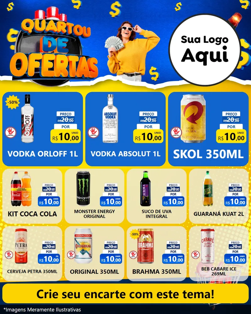 Modelo de Rede Social para Feed Instagram com o tema Quartou de Ofertas para Distribuidora de bebidas
