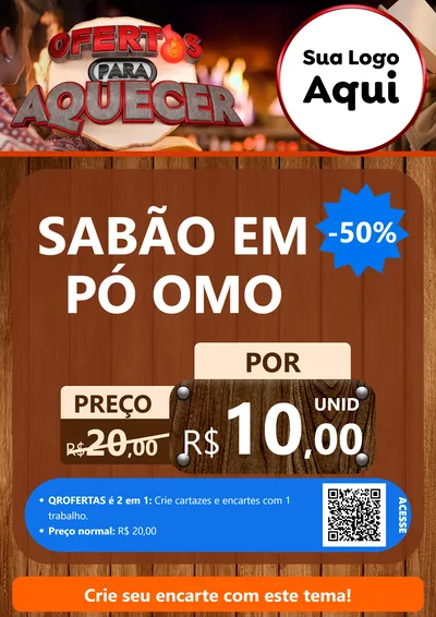 Modelo de Cartaz para Cartaz A4 Vertical com o tema Ofertas Para Aquecer para Produtos de Limpeza