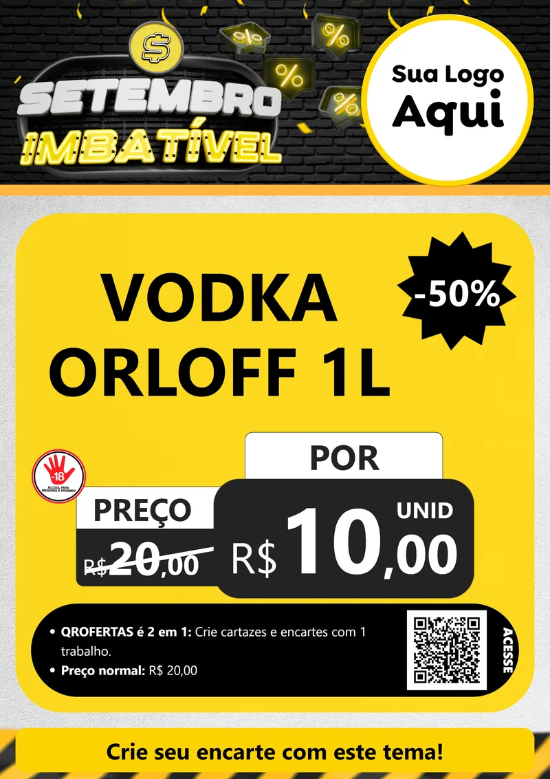 Modelo de Cartaz para Cartaz A4 Vertical com o tema Setembro Imbatível para Distribuidora de bebidas