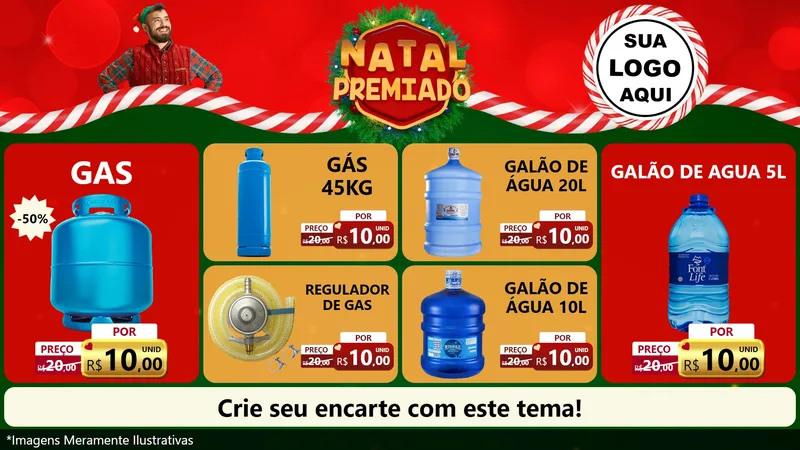 Modelo de TV para TV Horizontal com o tema Natal Premiado para Água e gás