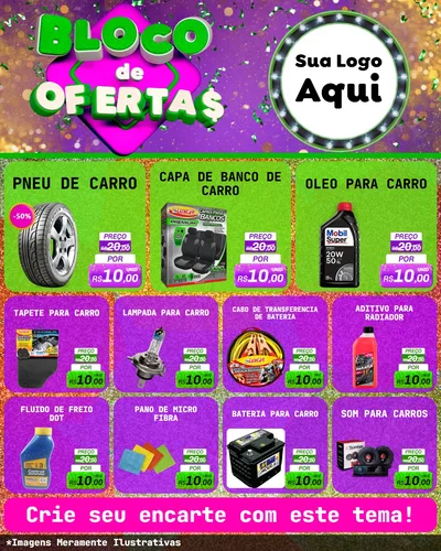 Modelo de Rede Social para Feed Instagram com o tema Bloco de Ofertas para Auto peças
