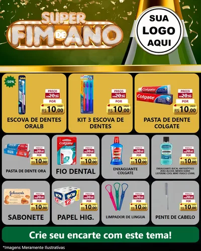 Modelo de Rede Social para Feed Instagram com o tema Super Fim de Ano para Higiene Pessoal