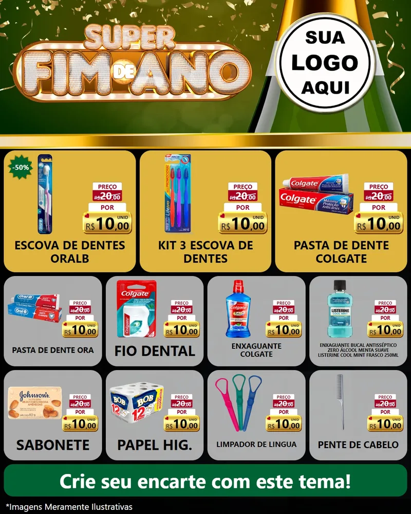 Modelo de Rede Social para Feed Instagram com o tema Super Fim de Ano para Higiene Pessoal
