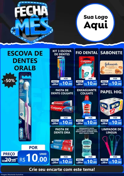 Modelo de Encarte para Encarte A4 Vertical com o tema Fecha Mês para Higiene Pessoal