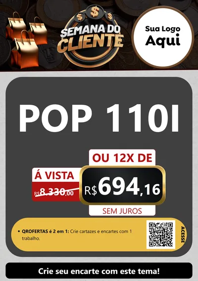 Modelo de Cartaz para Cartaz A4 Vertical com o tema Semana do Cliente para Concessionaria de Motos