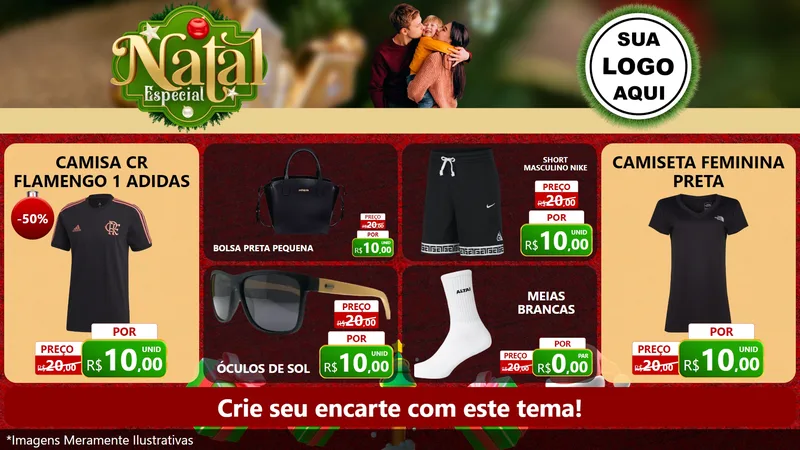 Modelo de TV para TV Horizontal com o tema Natal Especial para Roupas e acessórios