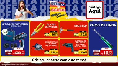 Modelo de TV para TV Horizontal com o tema Ofertas de Agosto - Preços Incríveis para Maquinas e Ferramentas