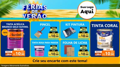 Modelo de TV para TV Horizontal com o tema Férias de Verão para Tintas e Ferramentas