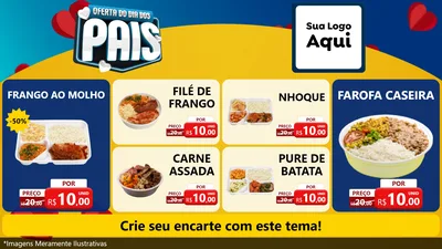 Modelo de TV para TV Horizontal com o tema Oferta Do Dia Dos Pais para Restaurante