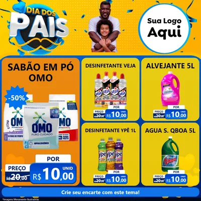 Modelo de Rede Social para Feed Facebook com o tema Dia dos Pais para Produtos de Limpeza