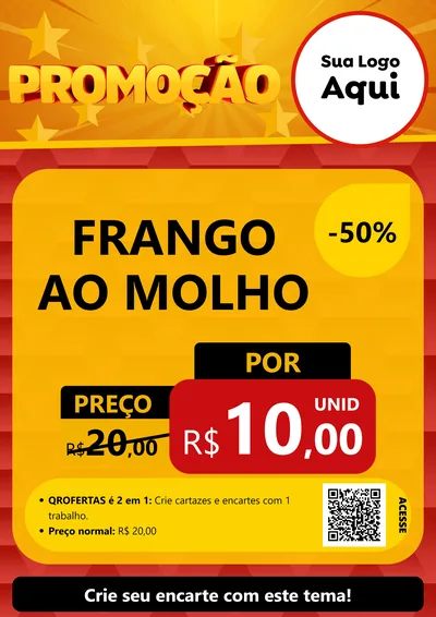 Modelo de Cartaz para Cartaz A4 Vertical com o tema Promoção para Restaurante