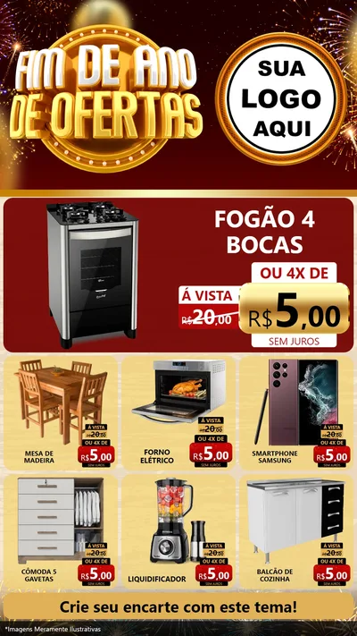 Modelo de Rede Social para Stories com o tema Fim de Ano de Ofertas para Móveis e Eletro