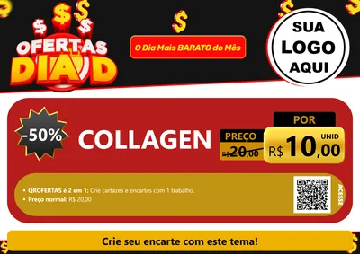 Modelo de Cartaz para Cartaz A4 Horizontal com o tema Ofertas Dia D para Suplementos alimentares