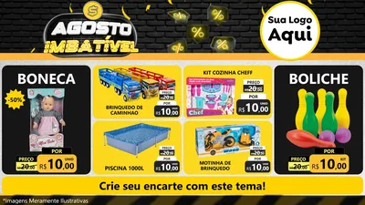 Modelo de TV para TV Horizontal com o tema Agosto Imbatível para Brinquedos