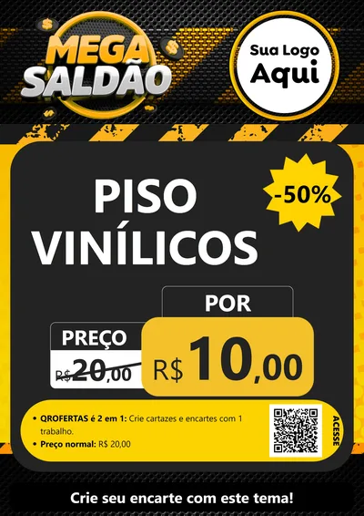 Modelo de Cartaz para Cartaz A4 Vertical com o tema Mega Saldão para Material para Construção