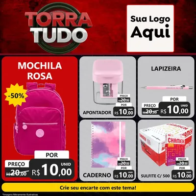 Modelo de Rede Social para Feed Facebook com o tema Torra Tudo para Papelaria