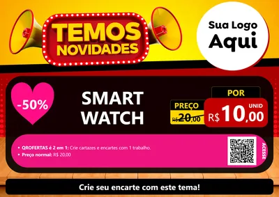 Modelo de Cartaz para Cartaz A4 Horizontal com o tema Temos Novidades para Informática
