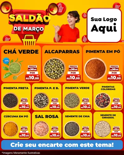 Modelo de Rede Social para Feed Instagram com o tema Saldão de Março para Produtos Naturais
