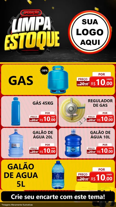 Modelo de TV para TV Vertical com o tema Operação Limpa Estoque para Água e gás