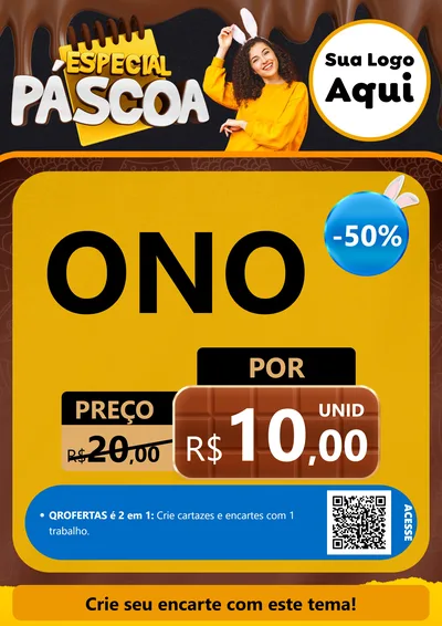 Modelo de Cartaz para Cartaz A4 Vertical com o tema Especial Páscoa para Óticas