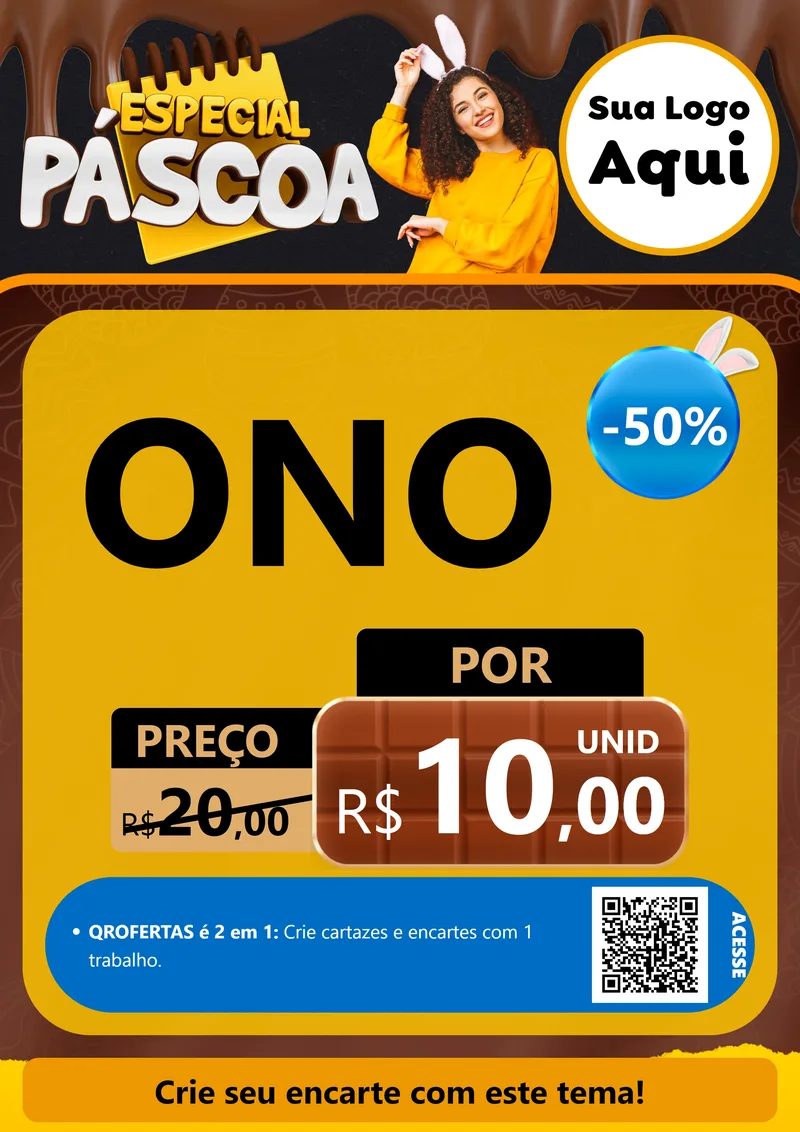 Modelo de Cartaz para Cartaz A4 Vertical com o tema Especial Páscoa para Óticas