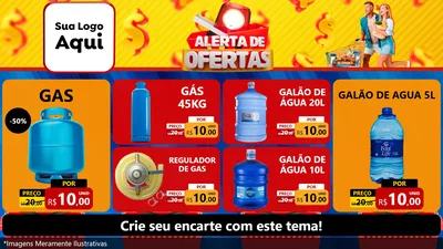 Modelo de TV para TV Horizontal com o tema Alerta de Ofertas para Água e gás