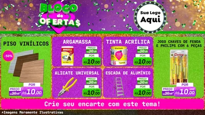 Modelo de TV para TV Horizontal com o tema Bloco de Ofertas para Material para Construção